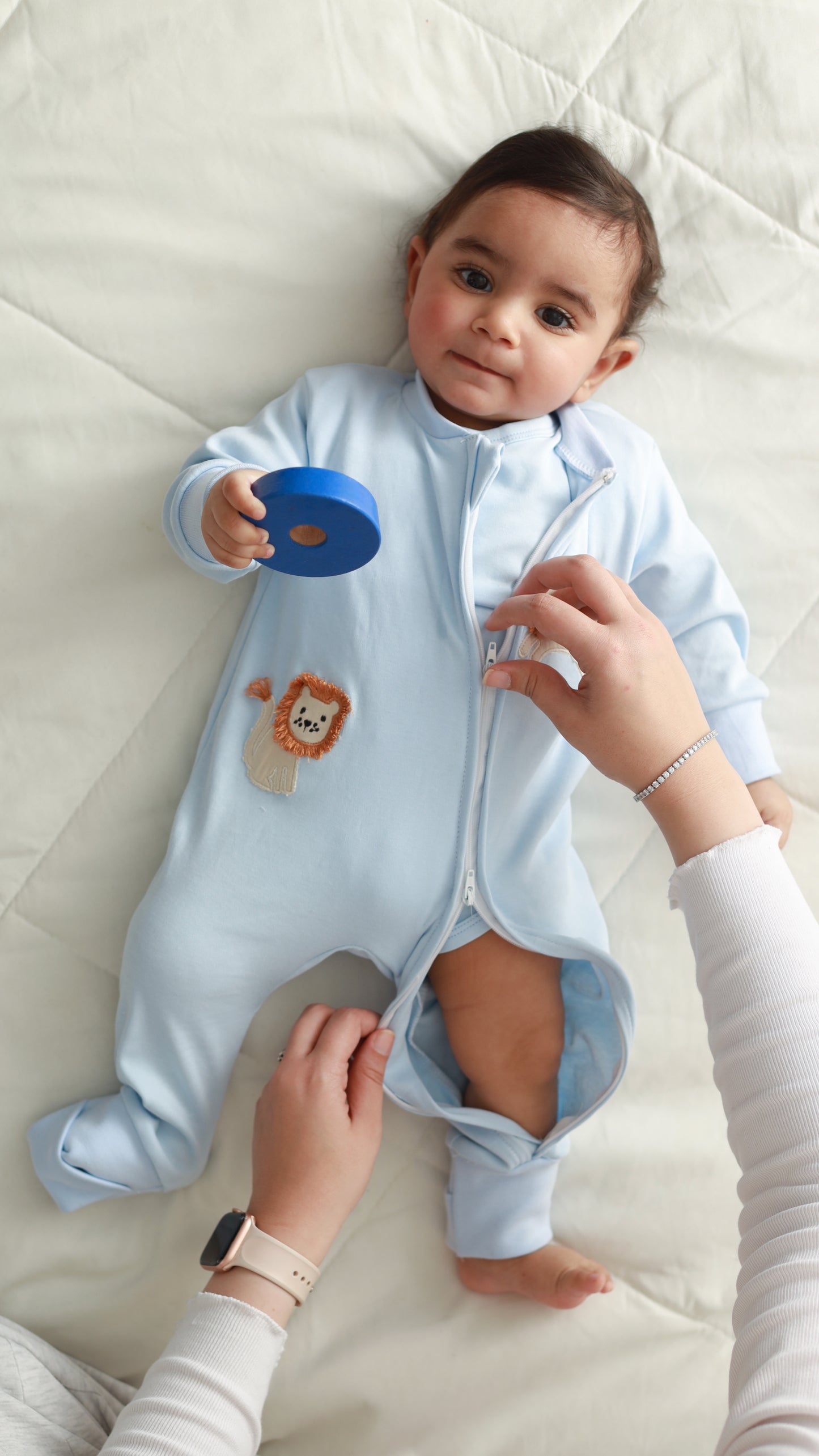 Tiny Lion Two-way Zipper Sleepsuit