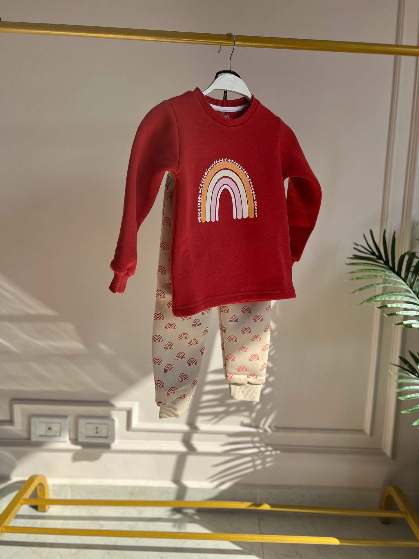 Crimson Rainbow Winter Cotton Pajama