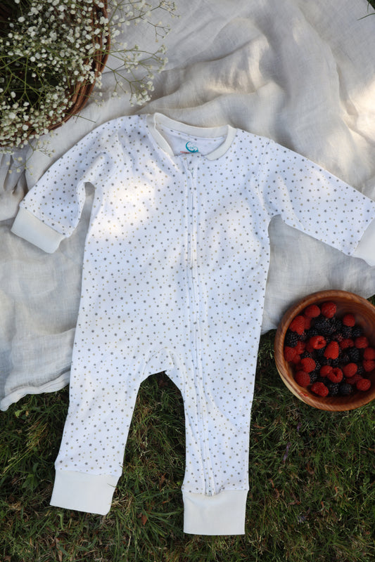Stars two-way zipper Sleepsuit