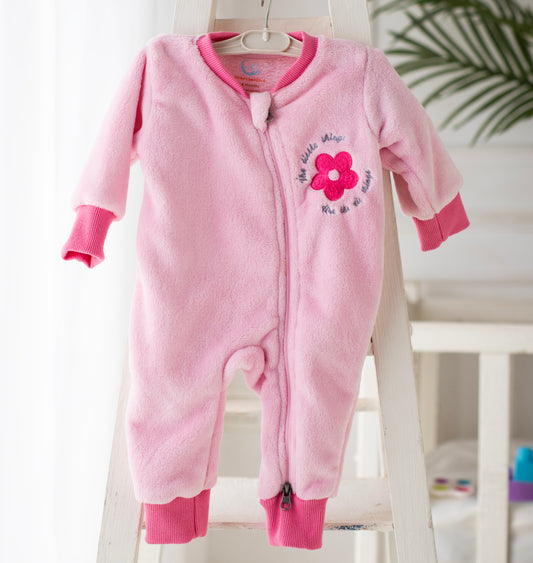 Floral Pink Fleece Winter Sleepsuit