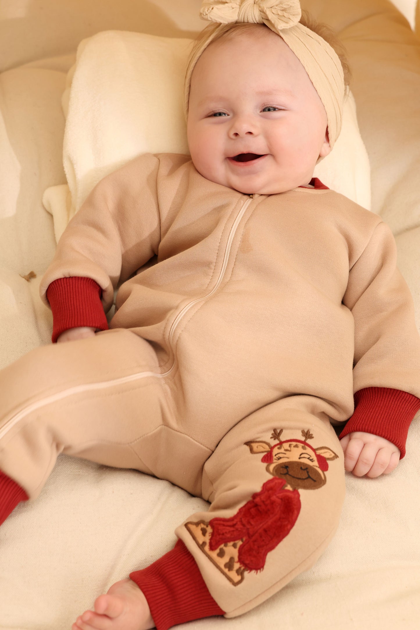 Cozy Giraffe Winter Cotton Sleepsuit