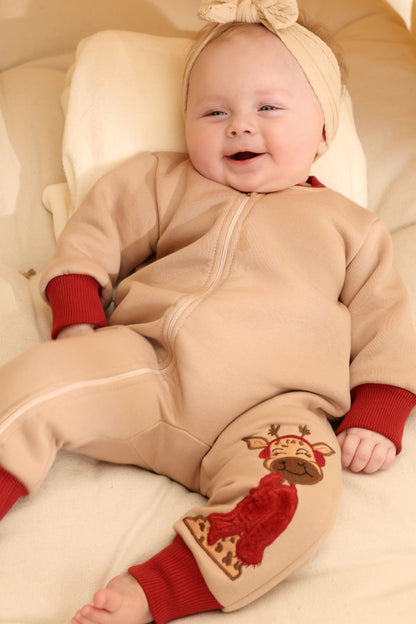 Cozy Giraffe Winter Cotton Sleepsuit