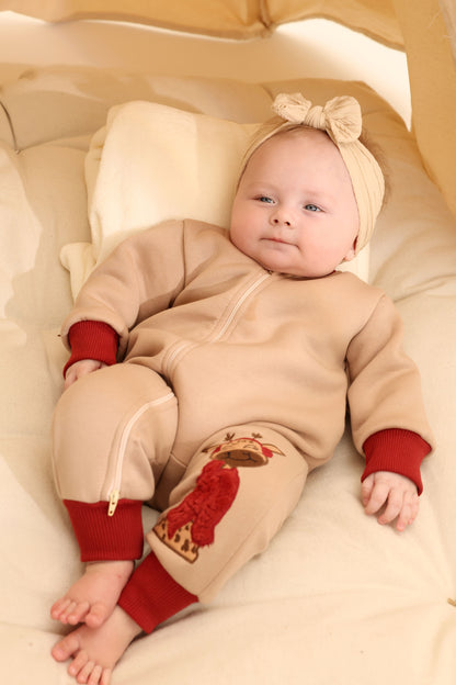Cozy Giraffe Winter Cotton Sleepsuit