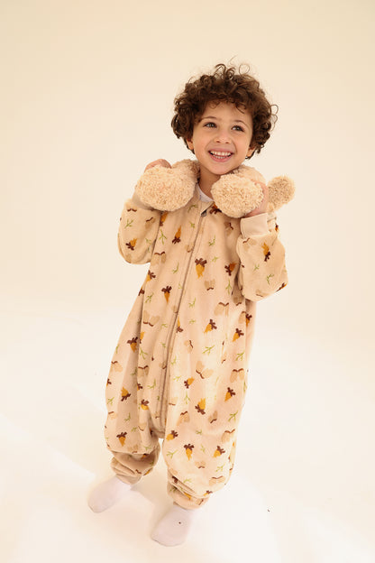 Winter Camp Fleece Winter sleeping bag with Feet (One Layer)