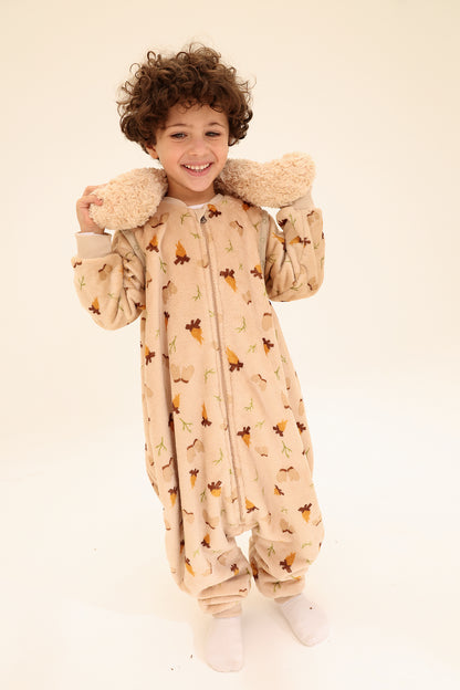 Winter Camp Fleece Winter sleeping bag with Feet (One Layer)