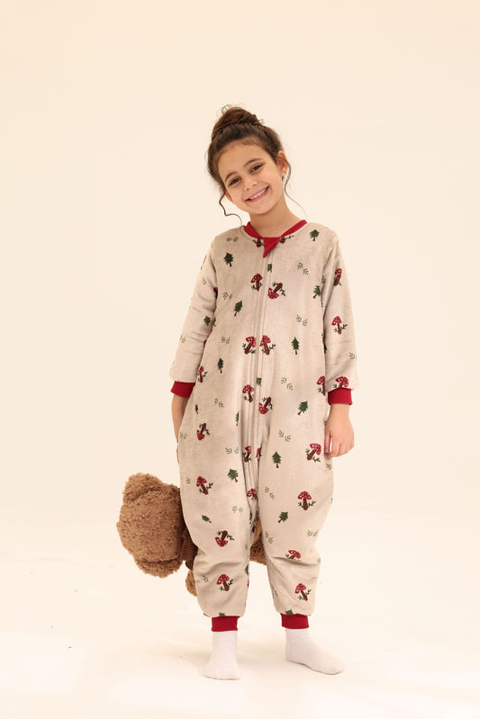 Magic Mushrooms Fleece Sleeping Bag with Feet