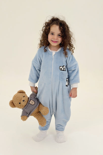 Panda Cuddle - Half-sleeved Fleece Sleeping Bag with Feet Cover