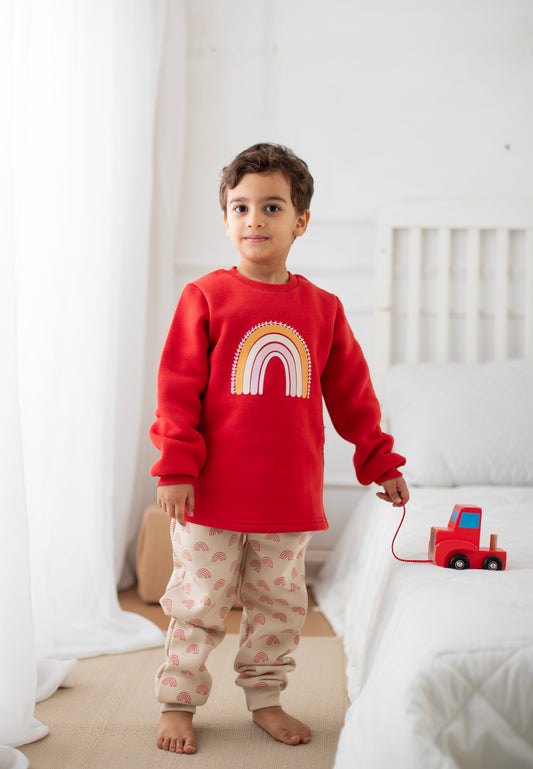 Crimson Rainbow Winter Cotton Pajama